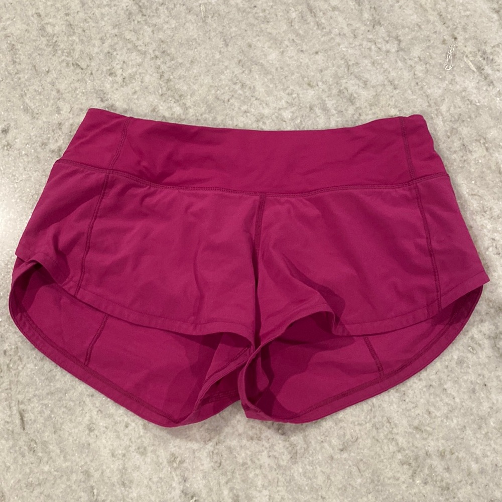 Pink Lululemon Speed up shorts